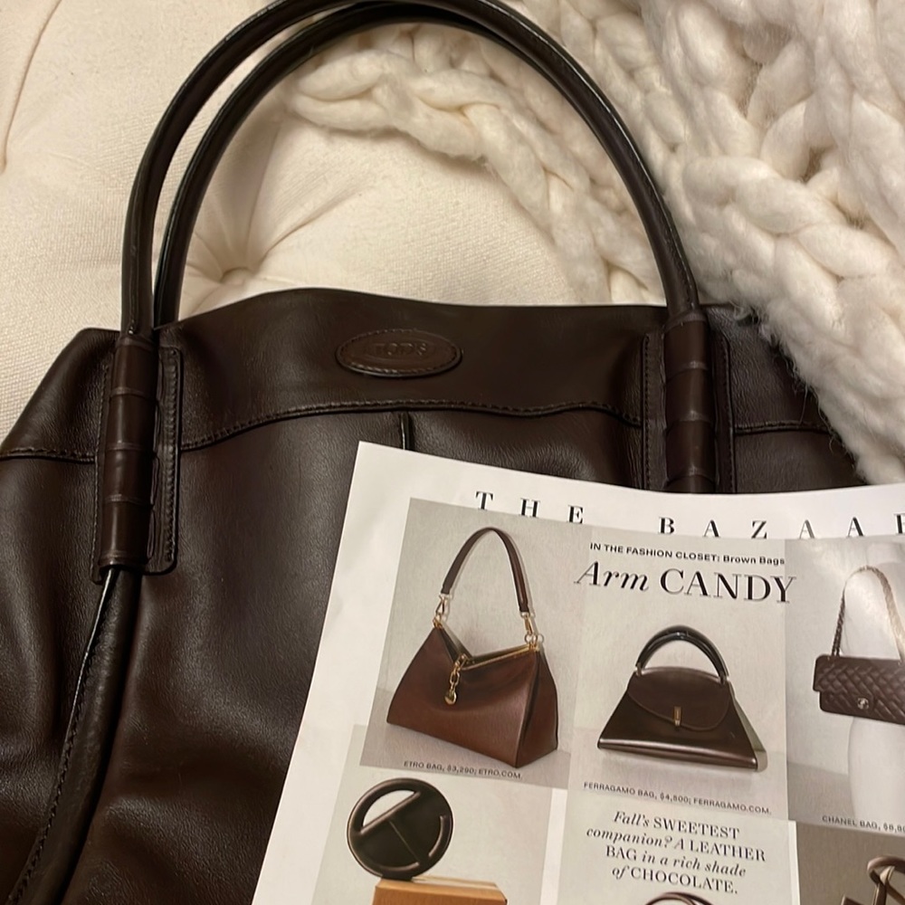 TOD’S - LARGE LEATHER SATCHEL - Picture 2 of 15